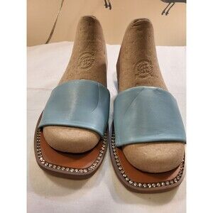 Steve Madden Women's 7.5 Blue Slide Sandals. NEW without Box. Bling At The Edge